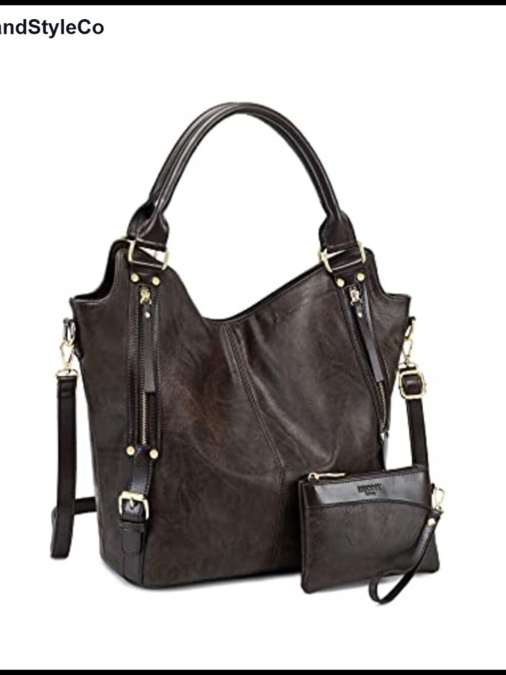 PU Leather Tote Bag Hobo Shoulder Bag Adjustable Strap Womens Handbag